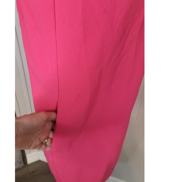 Trina Turk Felisha Front Pleat Halter Dress Pink Crepe Size 0 NWOT - Picture 7 of 13